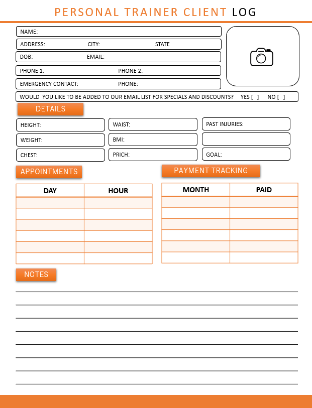 Personal Trainer Consultation Form 